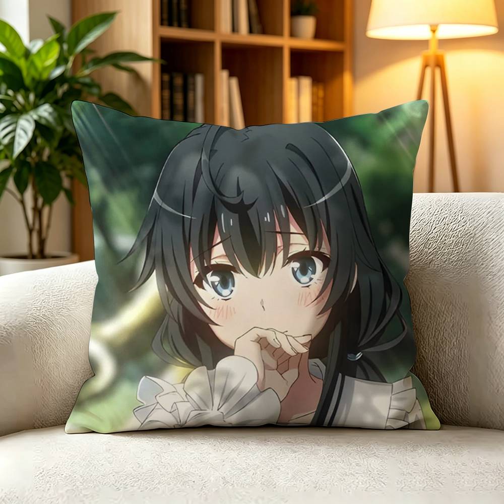 YYukino Yukinoshita My Teen Romantic Comedy SNAFU Pillow Case Square DoubleSided Sofa Cushion Cover Bedroom Bedside Pillow