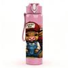 1PC Farmer Cow Cartoon Print 750ml Color Plastic Sports Water Bottle Leakproof Flip Straw Lid Suitable for Sports Office Home Use