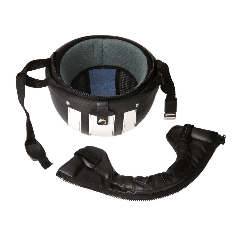 Casco moto scooter open face mezza pelle con visiera occhiali UV stile retrò vintage 54-60 cm
