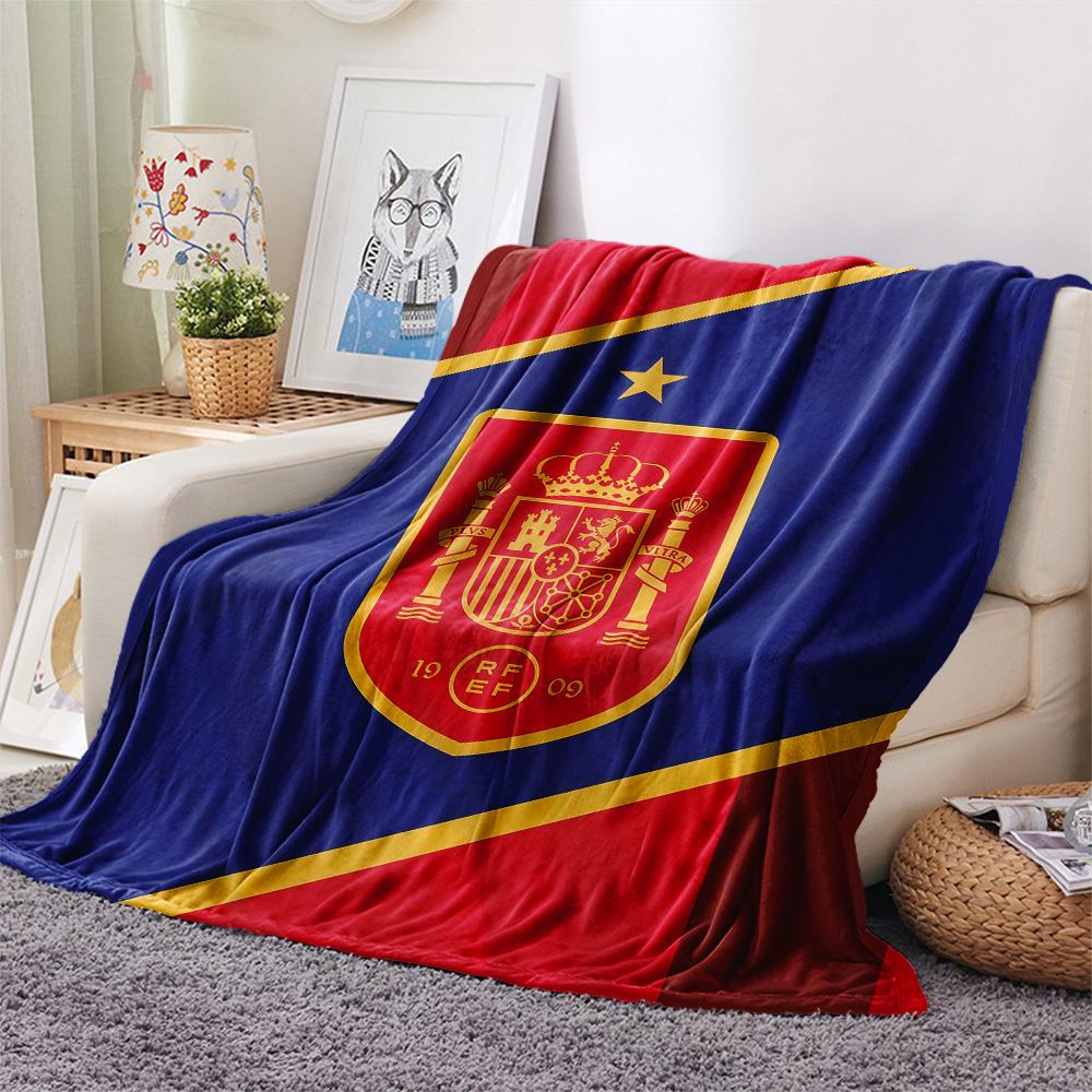 Spain National Football Team Flannel Blanket, High quality Comfortable for All Seasons, Home Decor, Warmth and Comfort