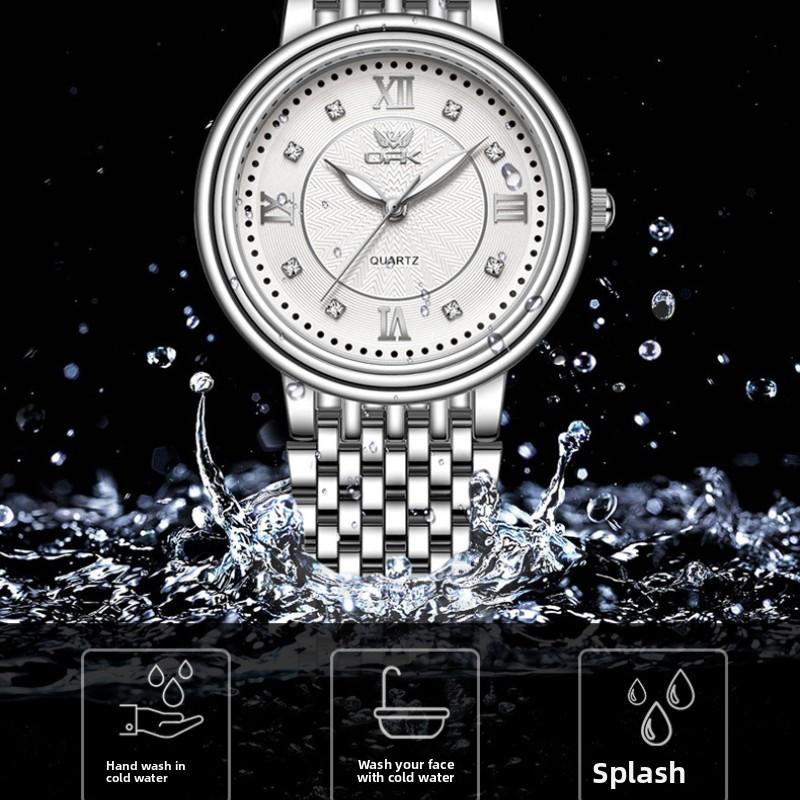 OPK Brand Couple Luminous Diamond Scale Exquisite Inner Shadow Men's and Women's Trend Quartz Watch Men's Steel Belt Waterproof Watch