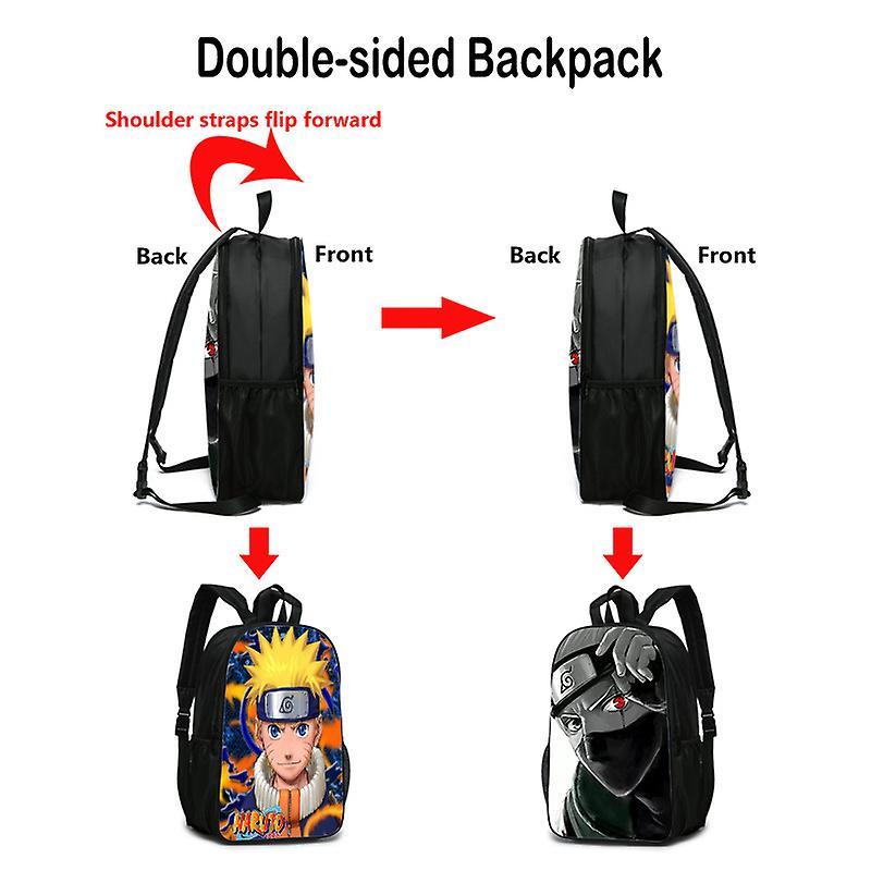 Naryuto Cartoon Game Uchinami Sasuke Anime Toy School Bag High Capacity Nylon Waterproof Travel Bag Double-sided Backpack