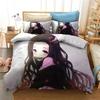 Anime Demon-Slayers Soft Duvet Cover Pilowcase 3D Printed Beding Set Double Twin Ful Quen King Adult People Children Kids Bedclothes Comfortable Quilt