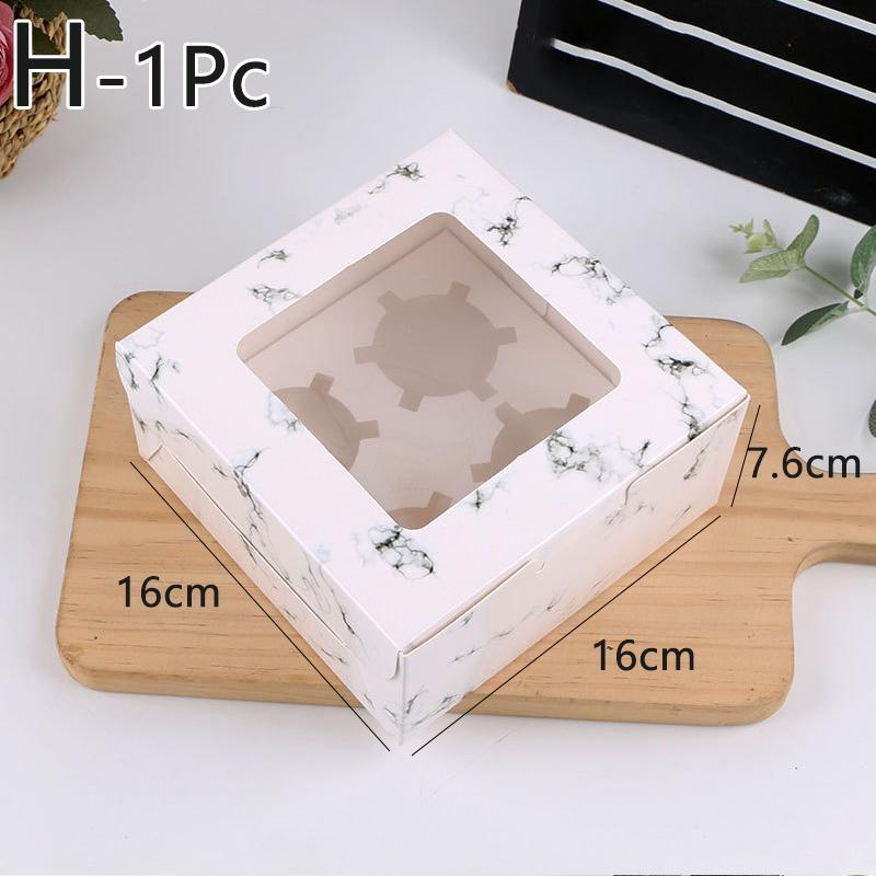 1PC Cupcake Muffin Pastry Packaging Box Gift Boxes 2/4/6 Hole Kraft Paper Box Cake Box Party Supplies