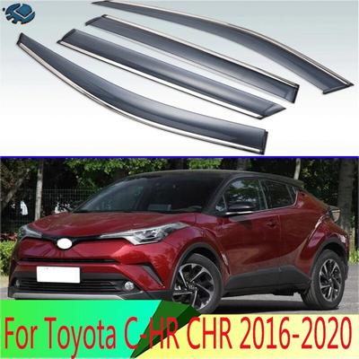 For Toyota C-HR CHR 2016 2017 2018   Plastic Exterior Visor Vent Shades Window Sun Rain Guard Deflector 4pcs