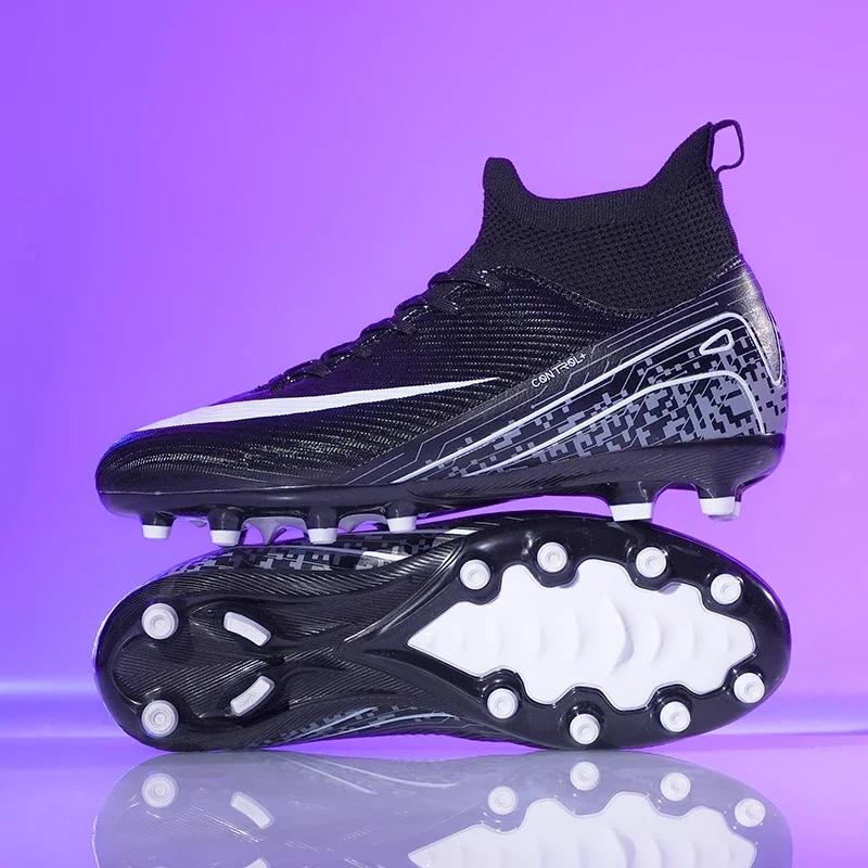 

New Men Soccer Shoes Match Football Boots Sport Breathable Long Spikes Outdoor Cleats Adult Comfortable Training Boys Non Slip 34