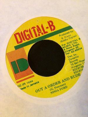 7-Zoll-Schallplatte NINJA FORD Out A Order And Rude NONE DigitalB 1994 Jamaika Reggae Ska Dub Gebraucht