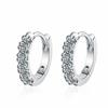 Simple Female Earring  SIlver Needle Circled Single Row Zircon Small Earrings For Women Promise Love Ear  Pendientes