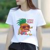 Fun Pineapple Cartoon Pattern T-Shirt Casual Short Sleeve T-Shirt Unisex's Summer Fashion Round Neck T-Shirt