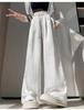 Women's Summer Ice Silk Ink Painting Wide-Leg High-Waisted Floor-Length Pants