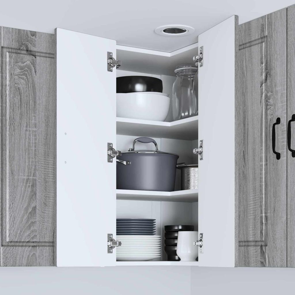 Wall Mounted Corner Cabinet PORTO Grey Sonoma 57 X 57 X 80 Cm
