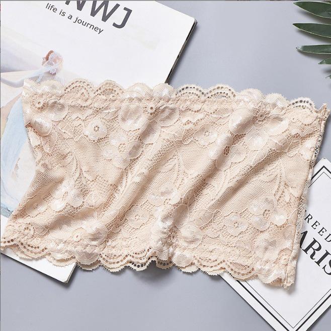 

Lace Strapless Bra for Teens - No Chest Pad, Anti-Exposure, Invisible Underwear One Size