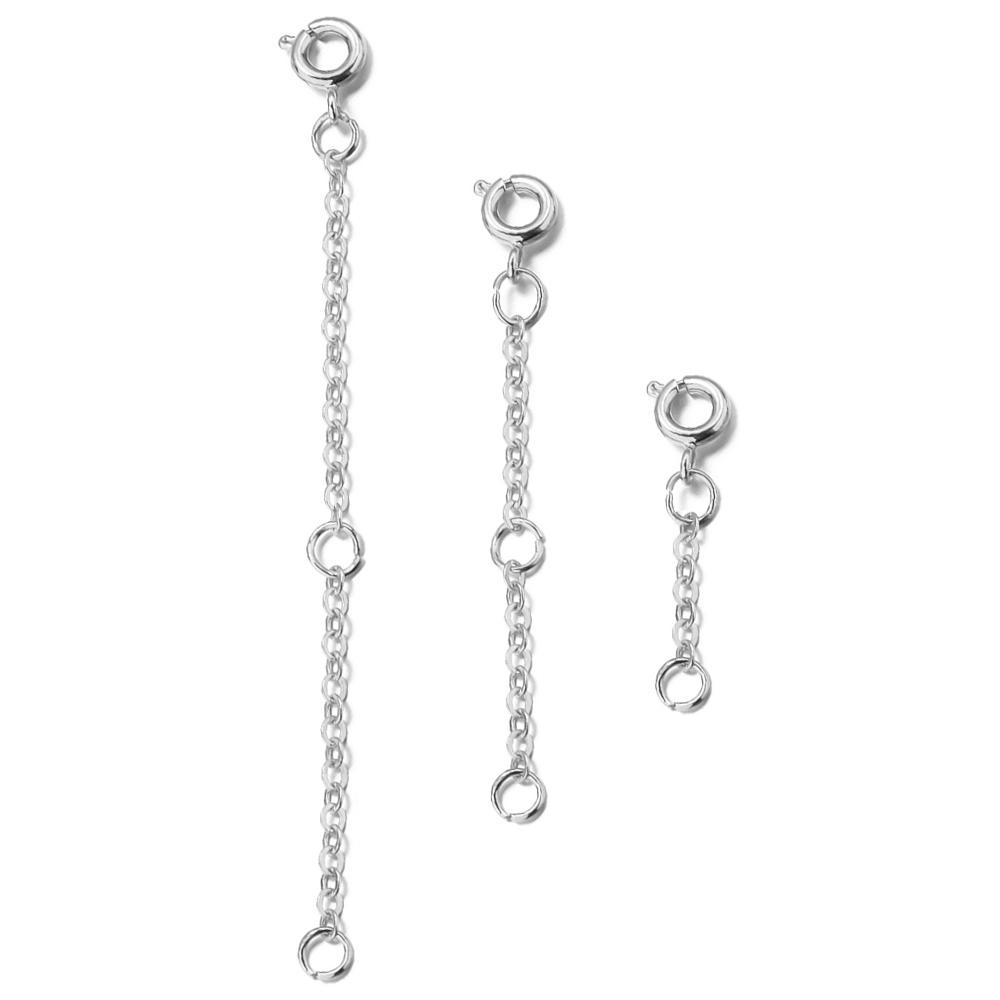 3 strip/set Extension Chain Adjustable Link Chains 4 Size Spring Buckle Necklace Bracelet Chain Extension for Jewelry Making
