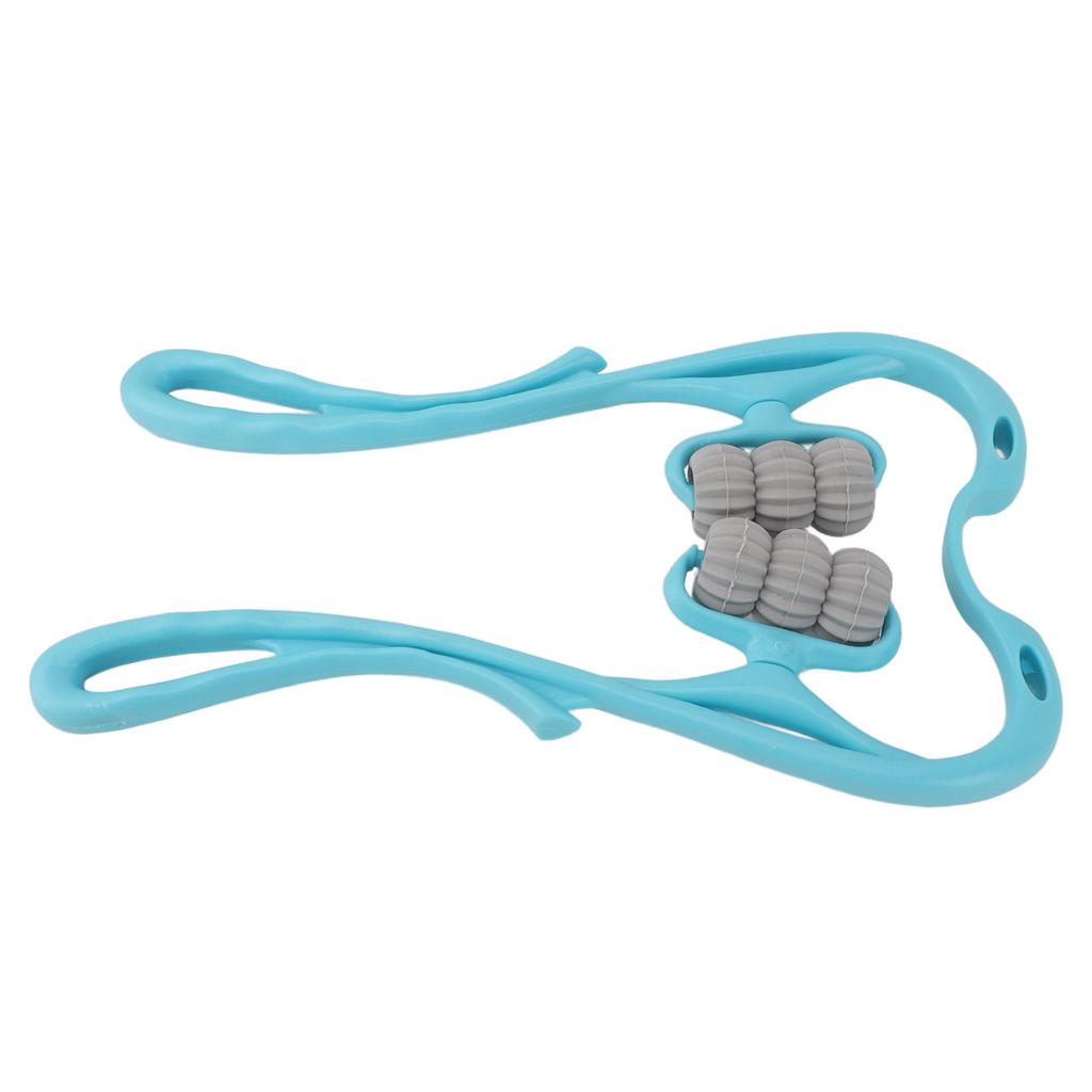 6 Wheel Neck Massager Manual Cervical Spine Massager Acupoint Pressing Massage Roller Tool for Home Use Blue