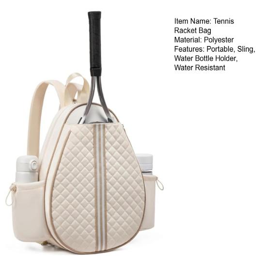 Tennis Schlägertasche Umhängetasche für Damen Herren Wasserabweisende Gesteppte Schlägertasche Einseitige Crossbody Rucksack für Pickleball Tennis Badmintonschläger