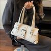 Modern Pu Material Shoulder Tote Bag With Spliced Design For Casual Outings And Trendy Looks