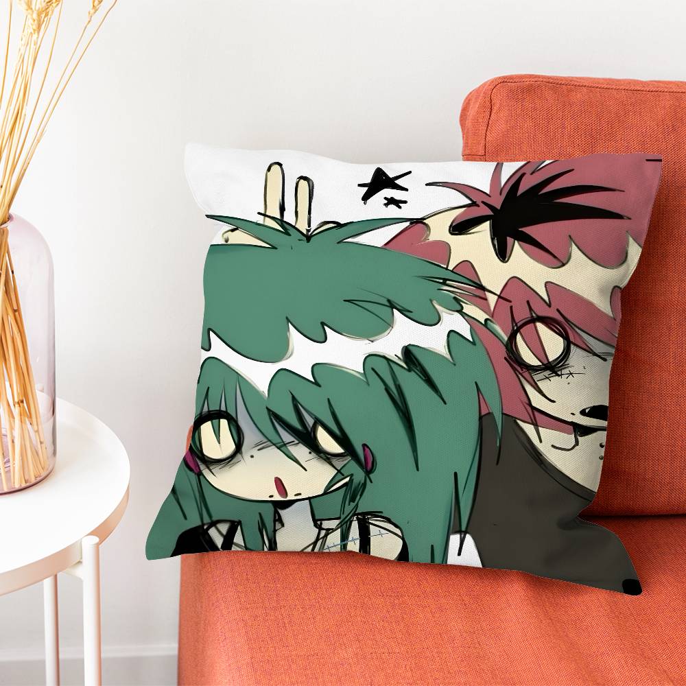 Emo Love Boys Black Pillow Case Silky Short Plush With Invisible Zipper Dustproof Sofa Cushion Cover For Home Decor