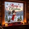 Winter Wonderland Window Decor Christmas Stickers, Holiday Decorations, Festive Art with Xmas Tree Wall Stickers Snowman Angel Patterns for Home Door