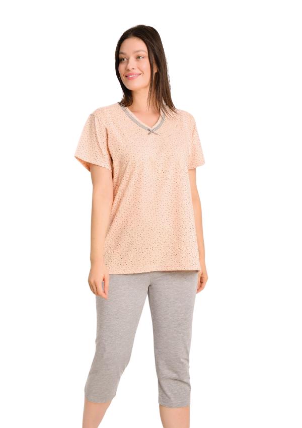 Women's Pajamas 3XL Cotton Short Sleeve 3/4 Length Pants Nice Soft Light