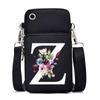 New Letter-printed Black Oblique Span Bag, Mobile Phone Bag, Light To Carry, Vertical Length and Width Change Bag