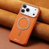 Luxury Faux Leather Phone Case Magnet Wireless Charging Frosted Feel for IPhone 17 Pro Max Air