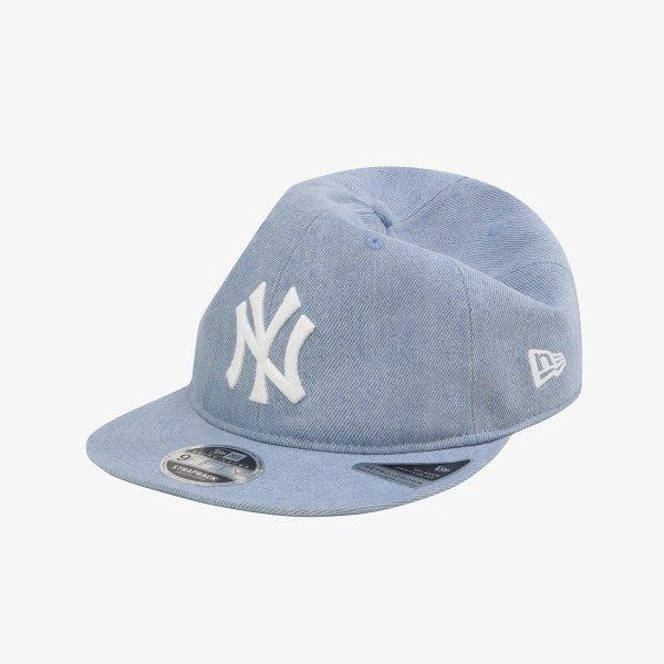 New Era New York Yankees Denim Basic Retro Krone Strapback Hellblau 15131622
