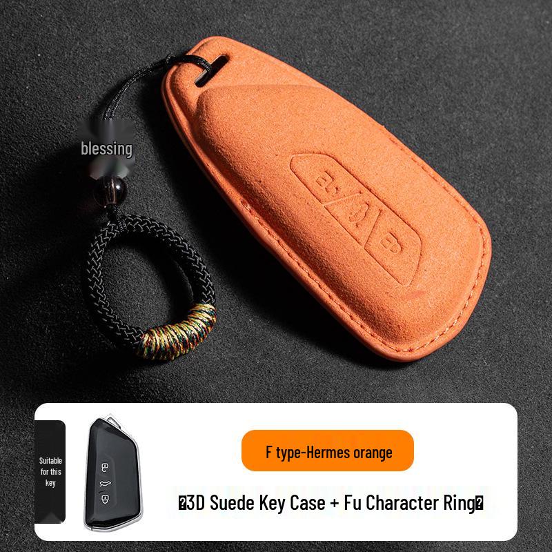 Volkswagen Wildleder Schlüsselhülle für Passat, Magotan, CC, Teramont X, Tiguan L, Tayron, Tayron X, Sagitar, Bora