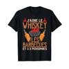 I Love Whiskey Bbqs And 2 3 People Funny Bbq T Shirt Vintage Washed Top For Everyday Wear Unisex Designer Clothes Versatile