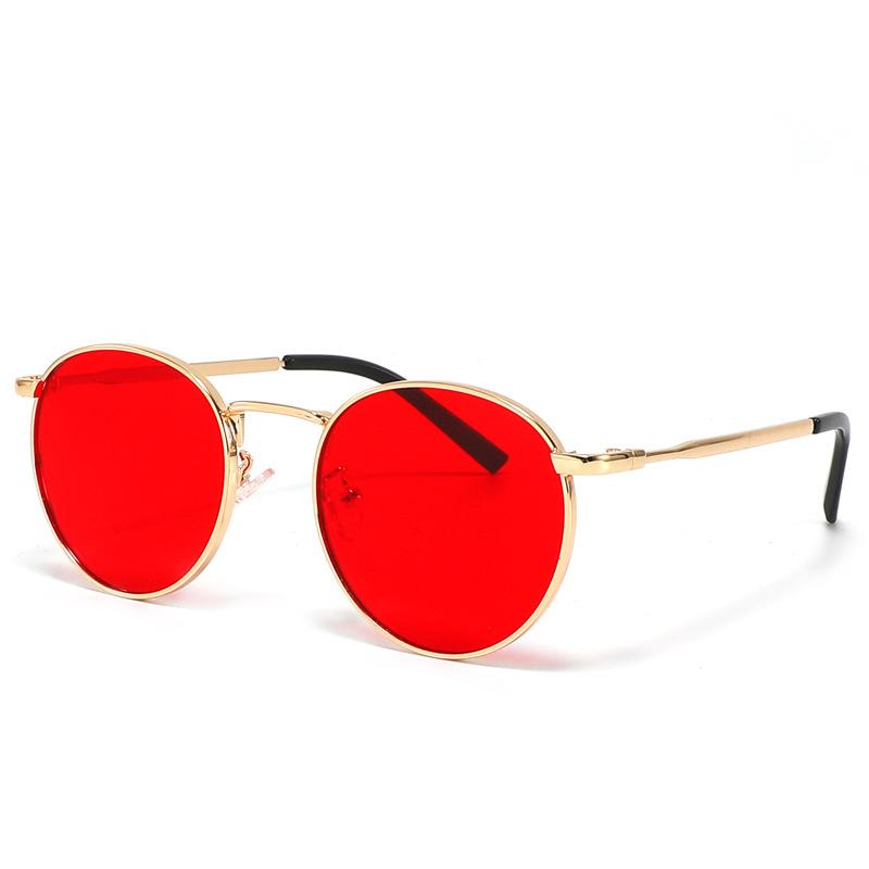 Sunglasses Women'S Metal Punk Glasses, Round And Delicate Sunglasses