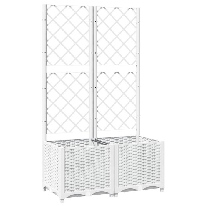 VidaXL Jardinière avec treillis Blanc 80x40x136 cm PP 153282