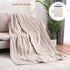 Electric Heated Blanket, 130x160cm, 4 Temperature Settings, 10-Hour Auto-Off Function, Wavy Camel Color, for Office and Home Use