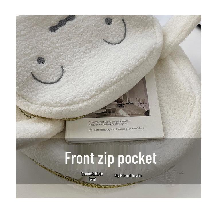 Quirky Hot Pink Lambswool Backpack - Youthful Women's Fashion & Student Bookbag