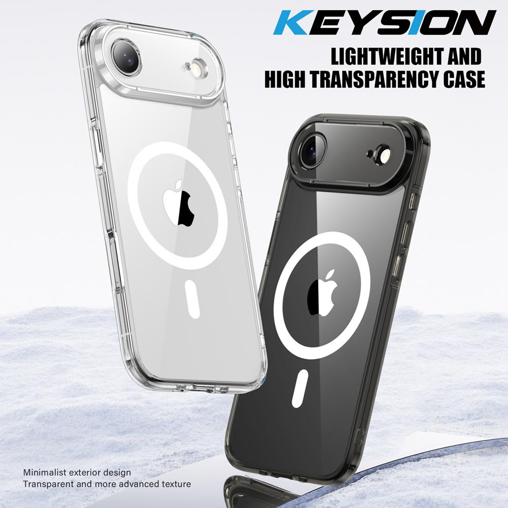 KEYSION Shockproof Transparent Case for MagSafe for iPhone 17 Air HD Clear TPU+PC Magnetic Wireless Charging Phone Back Cover
