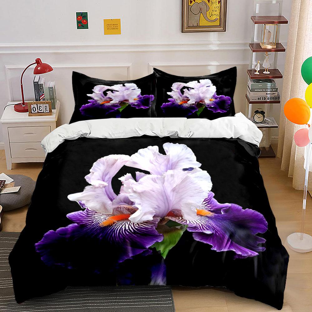 Floral Art Three-Piece Set Decoration Soft Comfortable Duvet Cover Bedding Set Included 1*Duvet Cover & 2*Pillowcases, Gift