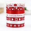 Single-Sided Red Love Printed Ribbon Polyester Gift Packaging Ribbon Heart Print Ribbon  DIY