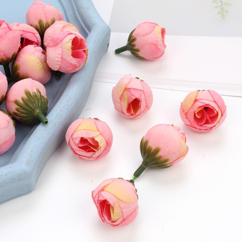 20Pcs Silk Rose Heads Artificial Flowers for Wedding Party Home Decor Diy Craft Wreath Making Fake Flower Gift Set