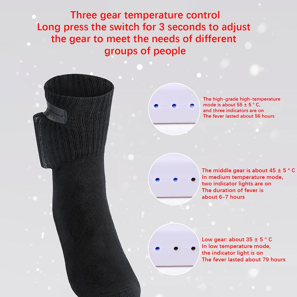 Rechargeable Warm Socks With  Temperature Lithium Battery