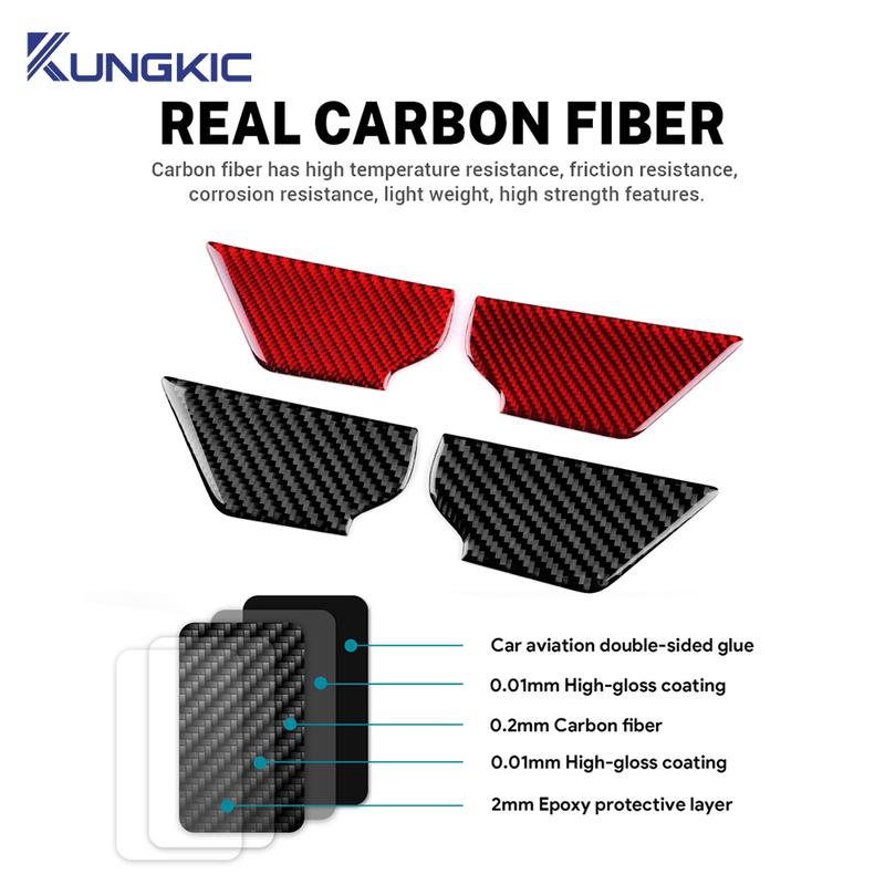 For Mazda 3 -2025/CX-30 -2025 Real Soft Carbon Fiber Sticker LHD RHD Car Inner Door Bowl Panel Interior Trim Accessories