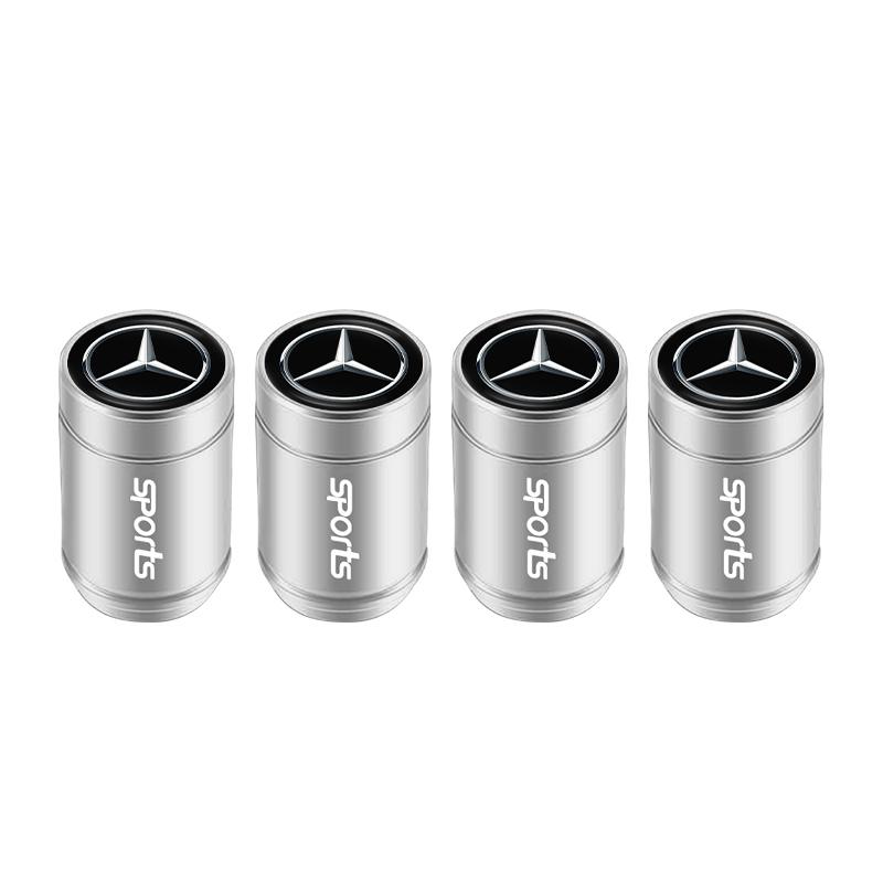 CRO1 For Mercedes Benz 4pcs Car Wheel Tire Valve Stem Cap Airdust Cover Auto Accessories AMG A C E S G Class W108 W204 W205 W201 W210