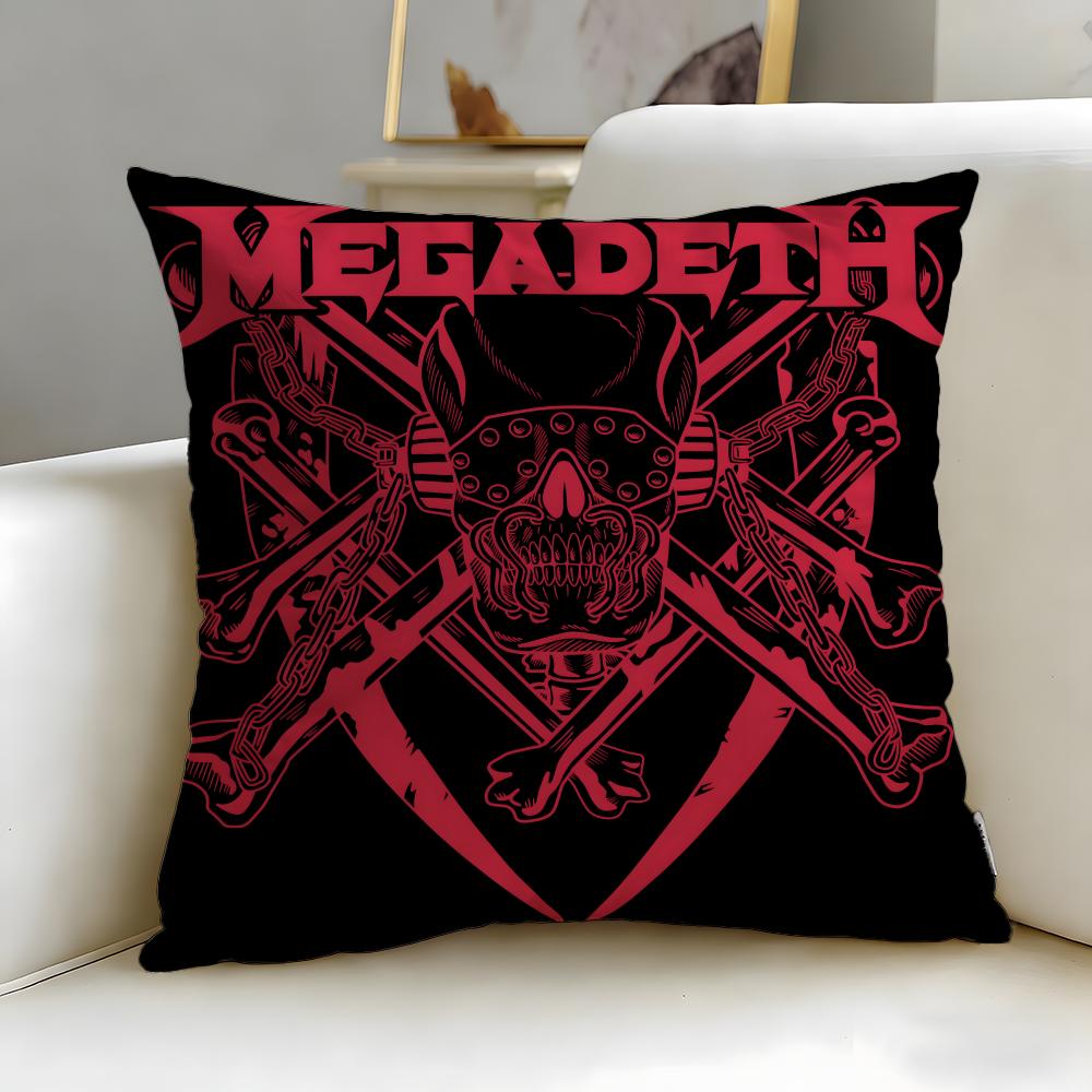 classic band Megadeth Cushion Cover Soft EasyWash Pillow Case Versatile for Couch Bed Travel and Office