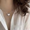 Silver color Heart Choker Necklace For Women  Smiple Geometric Fine Jewelry Wedding Party Birthday Gift