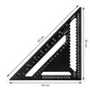 Beslands Triangle Ruler, Woodworking Circular Saw Ruler, 30*30cm, Double-Sided Graduations, 12-Inch, Aluminum Alloy, Black, Protractor, 45 Degree Mark
