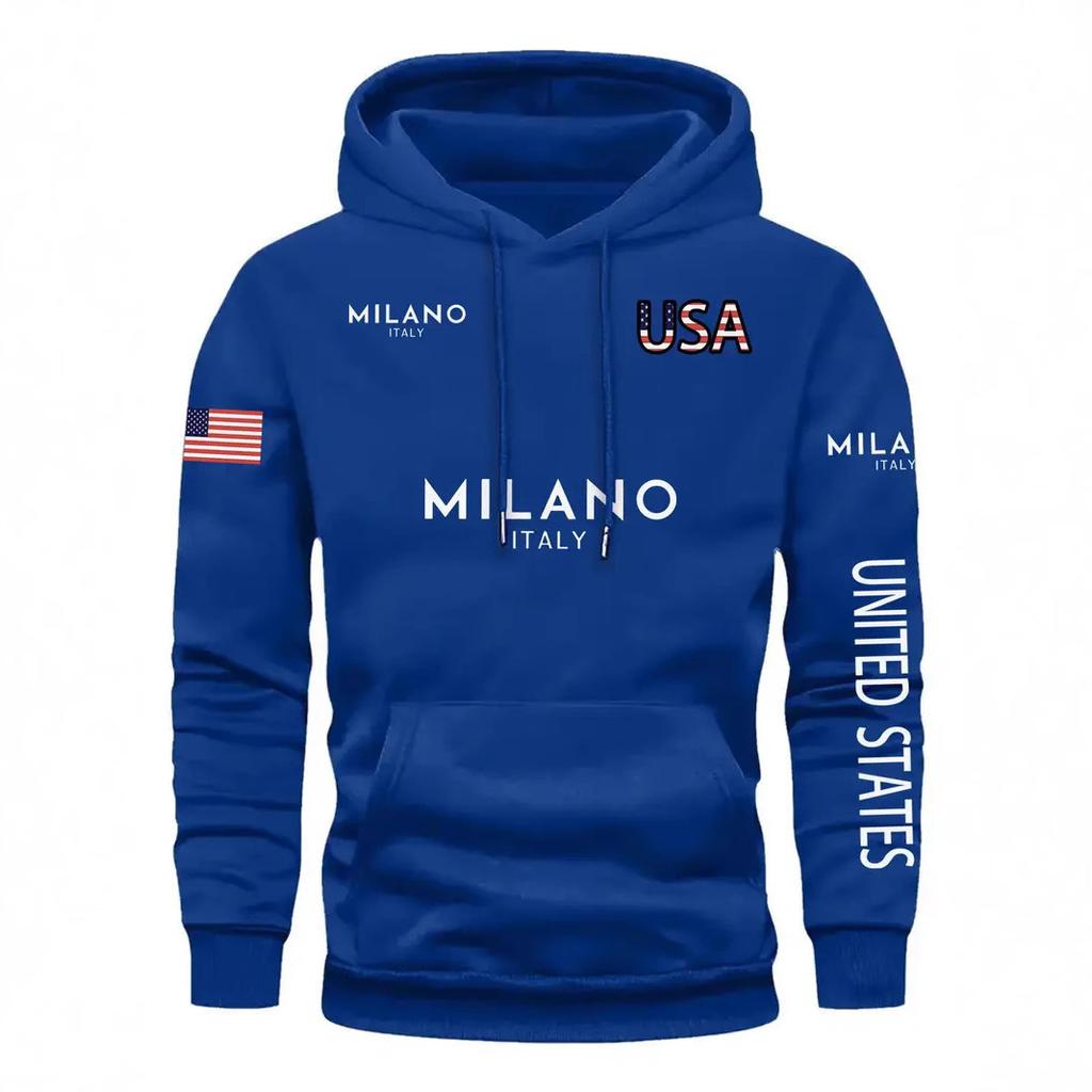Popular Autumn and Winter New Sweater USA3d Digital Printing Simple Letter Hoodie Sports and Leisure