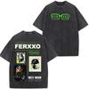 Summer Hot Sale Rapper Feid Ferxxo Tour 2026 Print Vintage Washed Tees Men Women Fashion T-shirts Hip Hop Streetwear Gothic Cotton Oversized T-shirt
