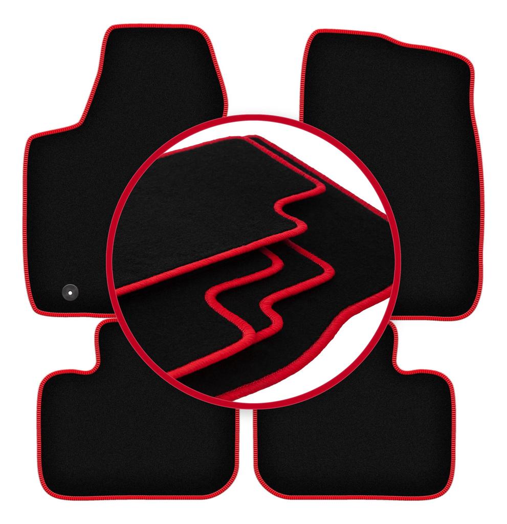Dywaniki welurowe z czerwoną krawędzią do: Dodge Charger LD coupe (2011-2020)