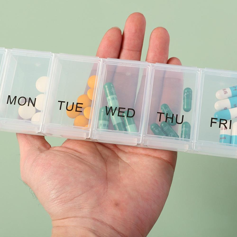 New Portable Premuim Weekly 7 Days Daily 7 Grids Pill Case Box Organizer Tablet Storage Container for Travel Vitamin Fish Oils