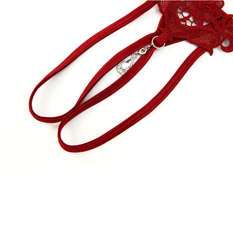 Women Sexy Jewelry Diamond Seductive Erotic Thong G-String Perspective Hollowed Out Embroidery Sexy Underwear