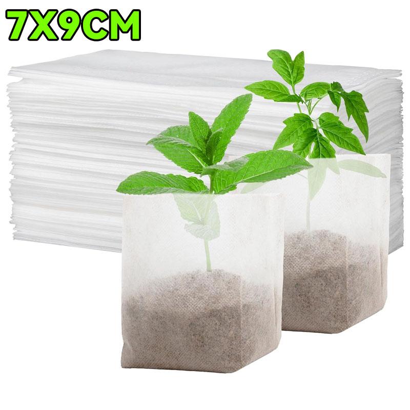 100/1000pcs Degradable Non-woven Plant Grow Bags Sapling Seed Nursery Bag Grow Pockets Planting Cultivation Pouches Garden Tools