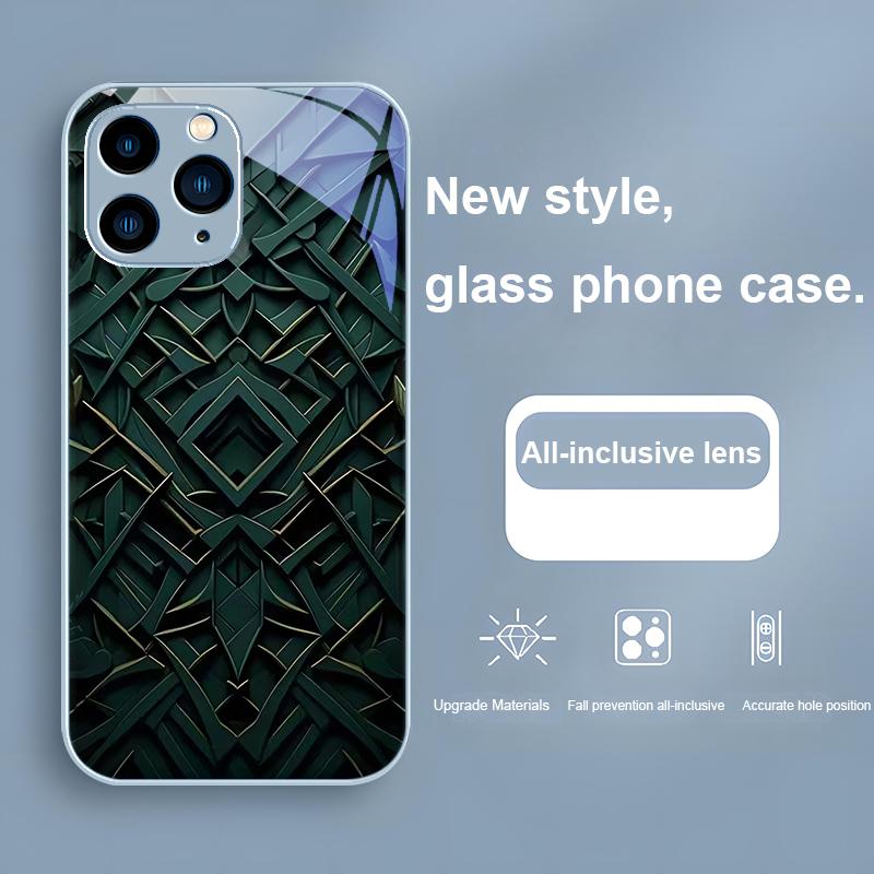 Honeycomb filter bronze purple For Iphone 16 Plus 15 14 13 12 Mini 11 Pro Max X XS XR 7 8 Plus 2022 Tempered Glass Phone Case