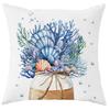 Beach - Inspired Nautical Pillow Cover: Seashells, Anchors and Coastal Quotes, Sofa Cushion Cover, Bedroom Room Decor